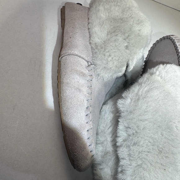 Emu of Australia Anthropologie Suede Sherling Slippers Moccasins Boots Women’s 9 - Picture 12 of 16